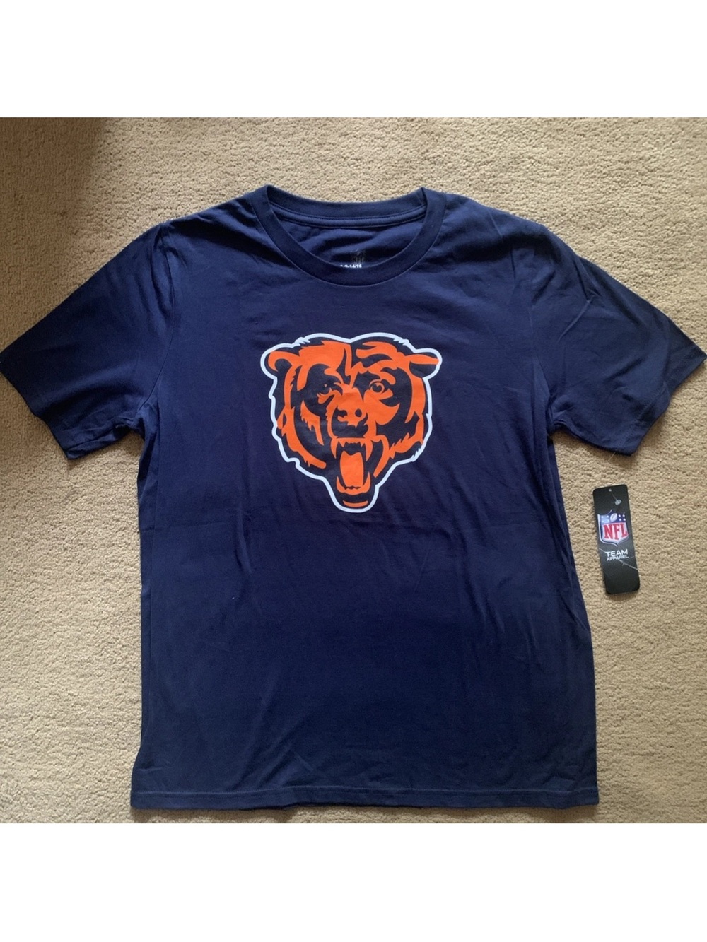 NFL Navy and Orange Chicago Bears Logo Tee